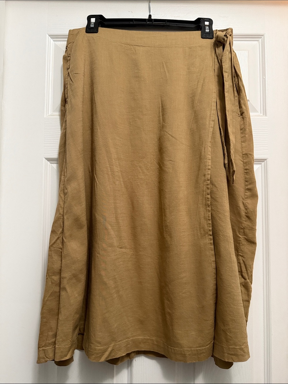 Croft & Barrow Tan Wrap Midi Skirt Sz L